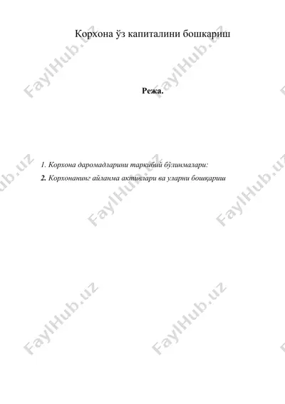 корхона ўз капиталини бошкариш — DOC