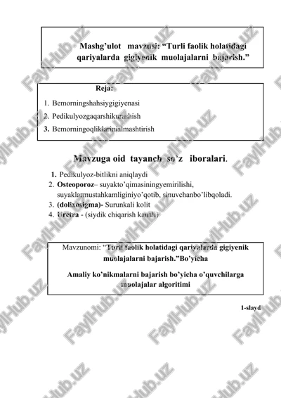 gigiyenik muolajalar — DOCX
