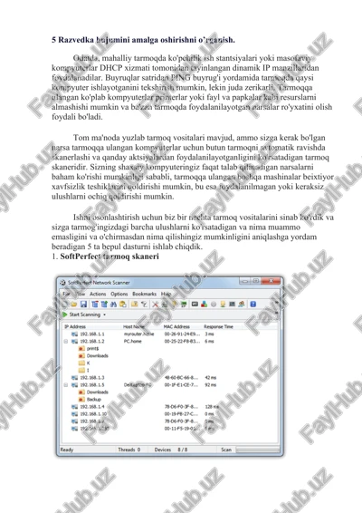 softperfect tarmoq skaneri — DOCX