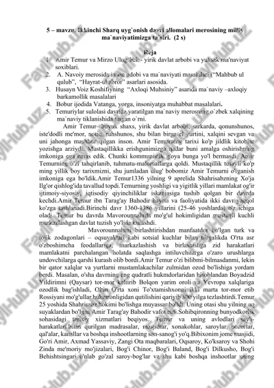 amir temurning ma'naviy va davlat arbobi sifatida roli — DOCX