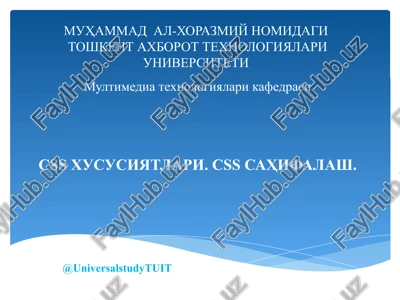 css xususiyatlari — PPTX