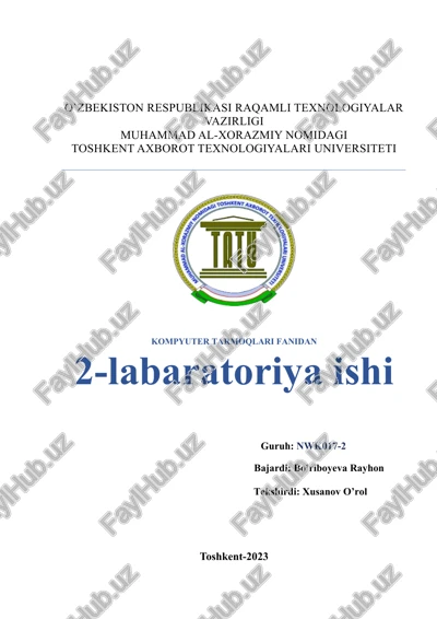 kompyuter tarmoqlari labaratoriya ishi — DOCX
