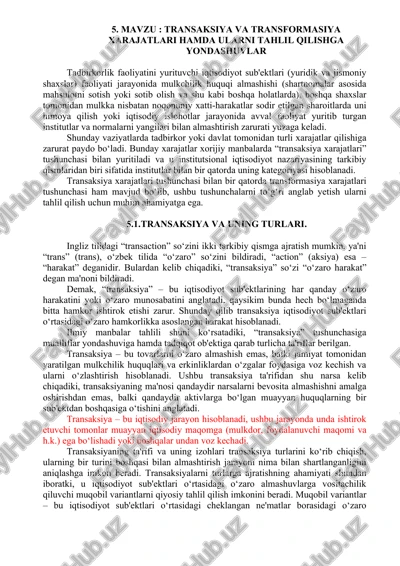 transaksiya va transformatsiya — DOC
