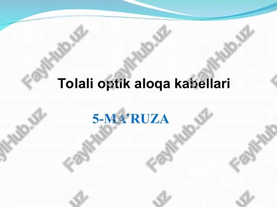 optik kabellar — PPT