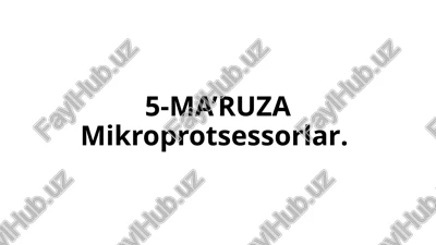 mikroprotsessorlar — PPTX