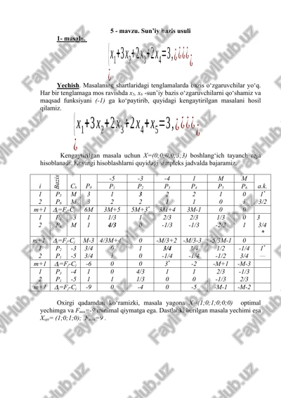 sun’iy bazis usuli — DOCX