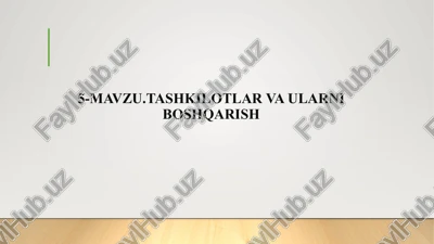 tashkilotlar va ularni boshqarish — PPTX