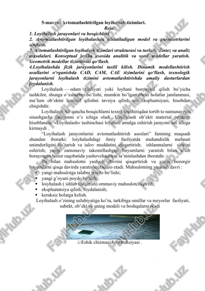 avtomatlashtirilgan loyihalash tizimlari — DOCX