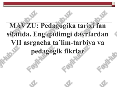 pedagogika tarixi — PPT