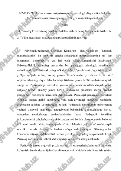 psixologik-pedagogik konsilium faoliyati — DOC
