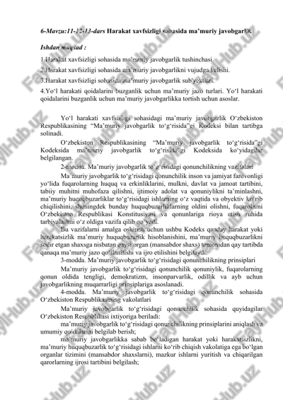 harakat xavfsizligi sohasida ma’muriy javobgarlik — DOCX