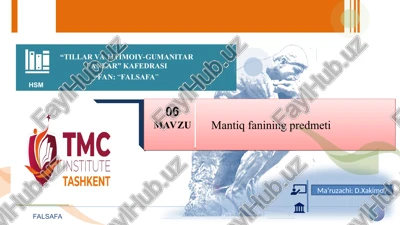 mantiq fanining predmeti — PPT