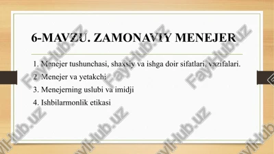 zamonaviy menejer — PPTX