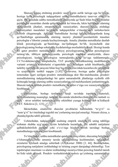proektiv metodikalar — DOCX