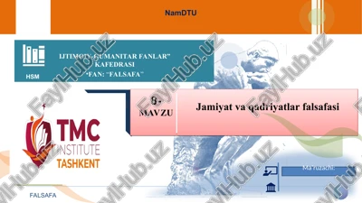 jamiyat va qadriyatlar falsafasi — PPT