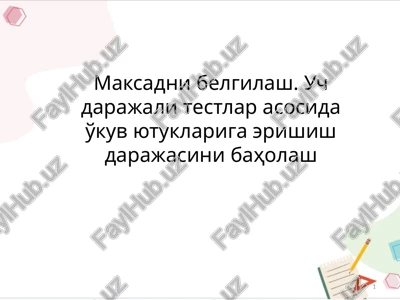 maqsadni belgilash — PPTX