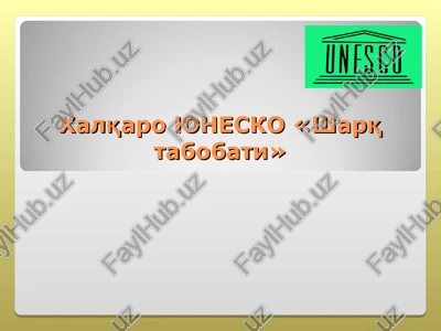 xalqaro yunesko «sharq tabobati» — PPT
