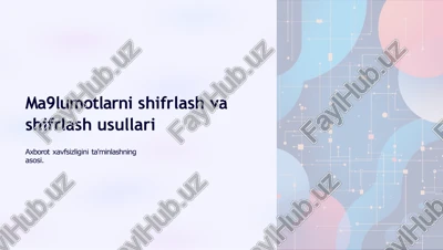 ma'lumotlar himoya usullari — PPTX
