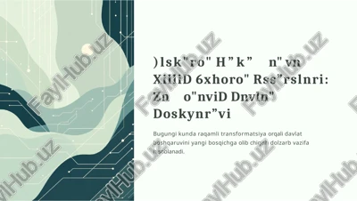 elektro hukumat nima? — PPTX