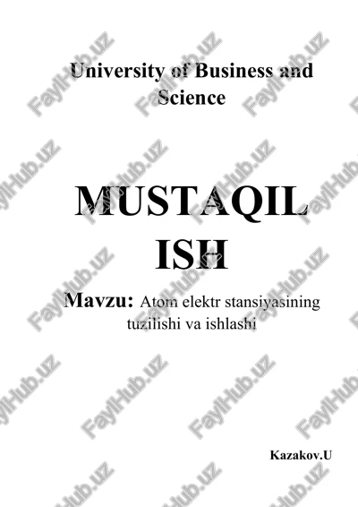atom elektr stansiyasi tavsifi — DOCX