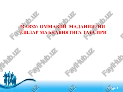 yoshlar tarbiyasi va ma'naviyati — PPTX