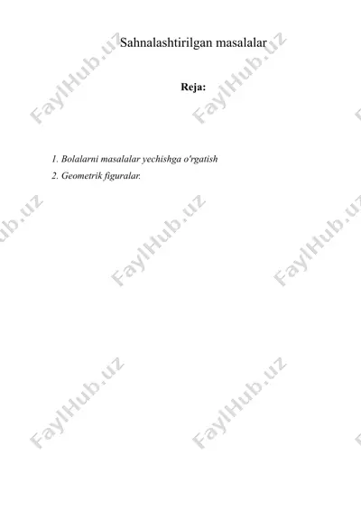 sahnalashtirilgan masalalar — DOC
