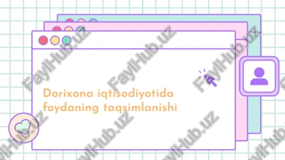 dorixona iqtisodiyotida foydaning taqsimlanishi — PPTX