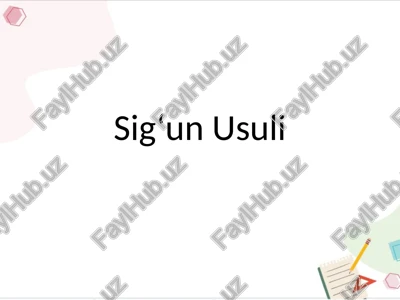sig‘un usuli — PPTX