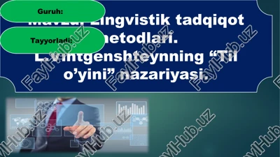 lingvistik tadqiqot metodlari — PPTX