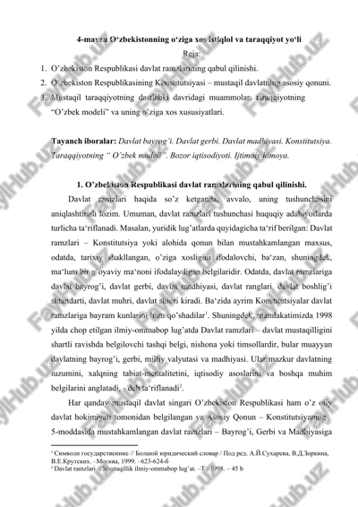 o‘zbekistonning o‘ziga xos istiqlol va taraqqiyot yo‘li — DOCX