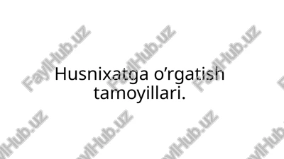 husnixatga o‘rgatish tamoyillari — PPTX