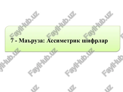 assimetrik shifrlar — PPTX