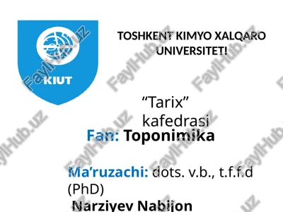toponimika — PPTX