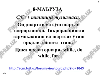 s/s++ tilining tuzilmasi — PPT