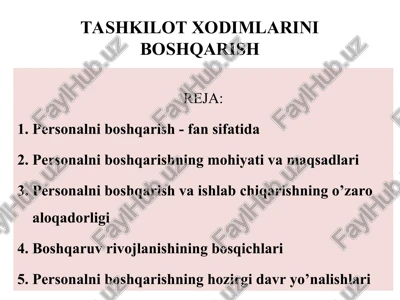 personalni boshqarish — PPT