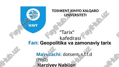 geopolitika va zamonaviy tarix — PPTX