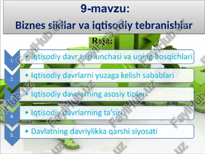 biznes sikllar va iqtisodiy tebranishlar — PPT