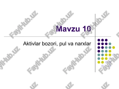 pul va narxlar — PPT