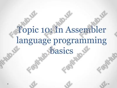 assembler language programming basics — PPTX