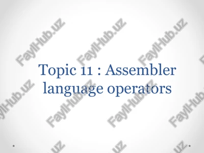 assembler tilidagi operatorlar — PPTX