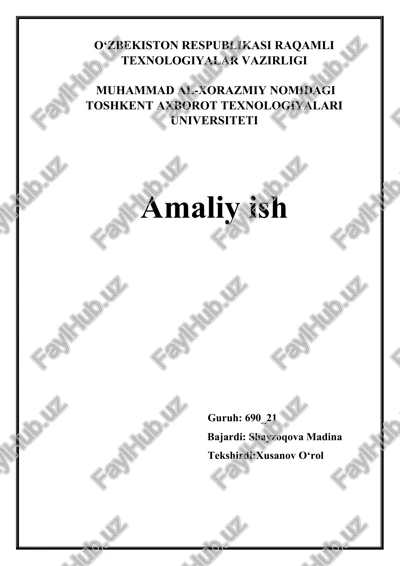 o‘zbekiston respublikasi raqamli texnologiyalar vazirligi — DOCX