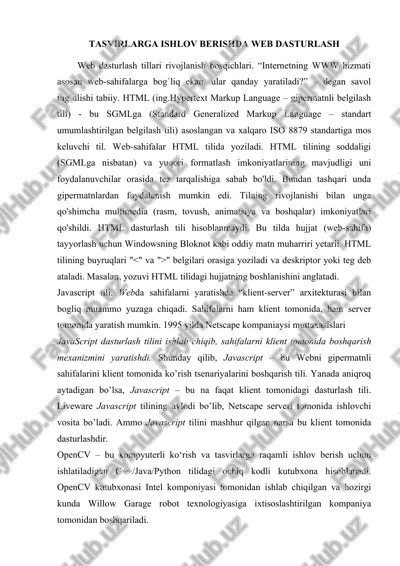 web dasturlash tilari — DOCX