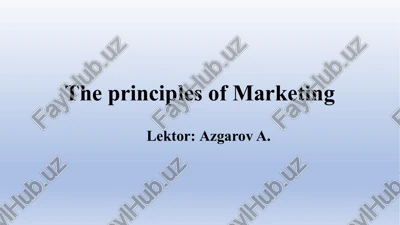marketingning asosiy prinsiplari — PPTX