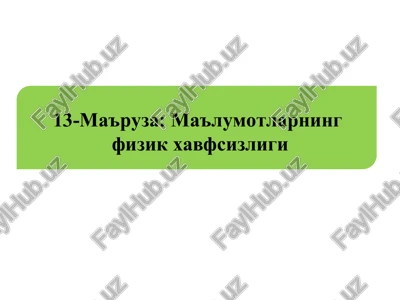 fizik havfsizlik — PPTX