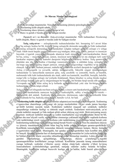 nizolar psixologiyasi — DOCX