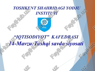 tashqi savdo siyosati — PPT
