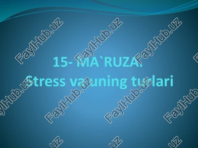 stress va uning turlari — PPTX