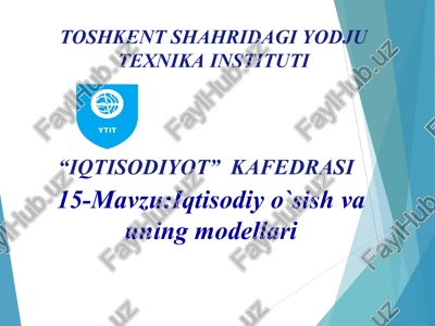 iqtisodiy o‘sish va uning modellari — PPT