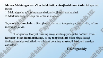 maktabgacha ta'lim tashkilotlari dasturiy vositalari — PPTX