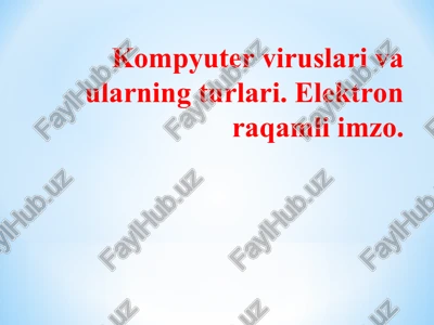 kompyuter viruslari — PPT